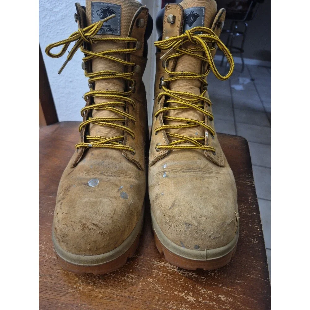 Herman Survivors Grizzly Steel Toe Boots Men's Size 11W Tan Leather MNHS49DP001
